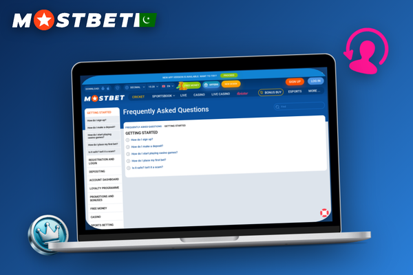 Mostbet partners marketing creatives in English and Urdu displayed on laptop and mobile