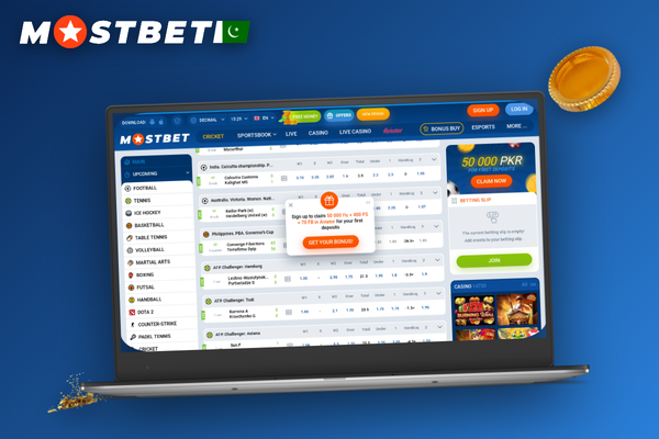 Mostbet for PC login screen on a desktop monitor with synchronized account credentials